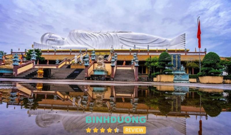Hình ảnh Chùa Hội Khánh ở Thủ Dầu Một Bình Dương, nơi có tượng Phật nằm dài nhất Việt Nam và kiến trúc độc đáo